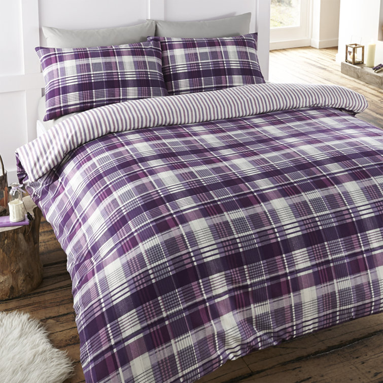Foundstone Simone Brushed Cotton Tartan Check Duvet Cover Set & Reviews